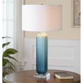 thumbnail image 2 of Uttermost Caudina Frosted Blue Glass Lamp, 2 of 2
