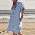 thumbnail image 4 of Babysbule Robe pour Femme Liquidation Mode Robe d'Été Décontractée en Coton Ample à Manches Courtes Unie Robe Chemise, 4 of 8