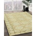 thumbnail image 2 of Ahgly Company Indoor Round Abstract Brown Gold Oriental Area Rugs, 3' Round, 2 of 6