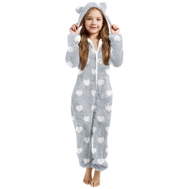 Pyjama pour Bébé Fille, Combinaison à Capuche à Manches Longues pour Chaleur Hivernale