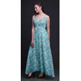 thumbnail image 2 of Bimba Robe Longue à Imprimé Floral pour Femmes, Bretelles Spaghetti, Col en V, Maxi, Tenue de Plage - Moyen, 2 of 4