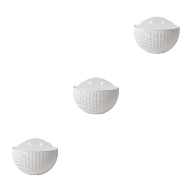 kurtrusly Double-layer Structure Plastic Pot With Easy Installation Easy To Install White 3Set