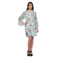 thumbnail image 4 of Moomaya Printed Short Robes For Women Cotton Robes For Women With Lace Trim, 4 of 6