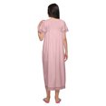 thumbnail image 3 of Moomaya Robe de Nuit à Manches Courtes pour Femmes en Coton, Ligne A, Maxi, Tenue de Nuit, 3 of 5