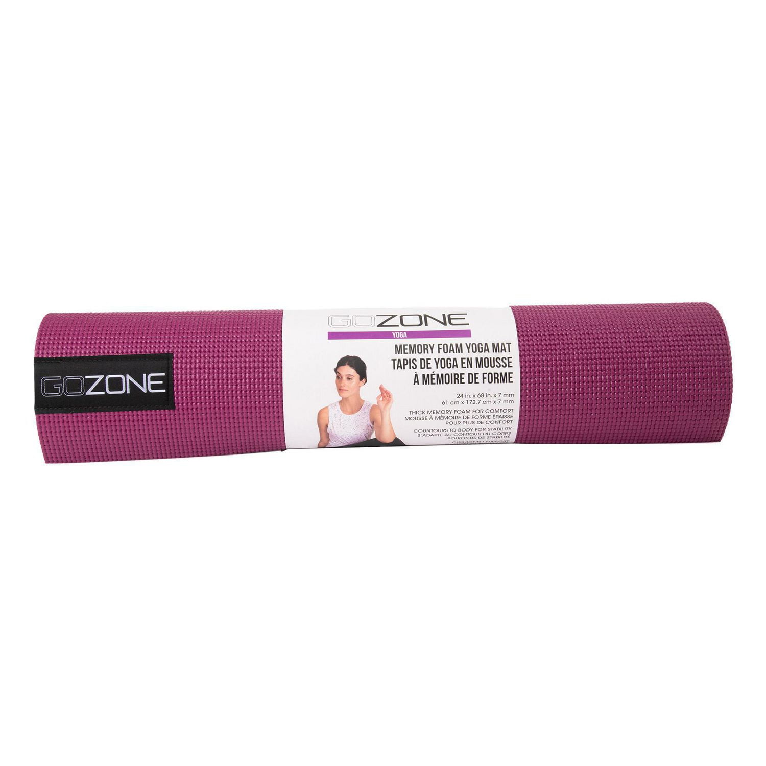 GoZone TAPIS DE YOGA EN MOUSSE À MÉMOIRE DE FORME, Bordeaux