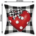 thumbnail image 2 of Housses de Coussin de la Saint-Valentin 20x20, Ensemble de 2, Pois Rouges, Cœur, Nœud, Déco, Coussins Décoratifs de la Saint-Valentin, Taie d'Oreiller à Carreaux Buffalo pour Anniversaire, Housse de Coussin d'Extérieur pour les Fêtes, Décoration de Maison, 2 of 6