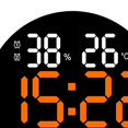 thumbnail image 3 of yuksok Horloge Murale 10 Pouces Heure Semaine Date Température Humidité Affichage Ronde Numérique LED Orange, 3 of 9