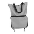 thumbnail image 3 of Sac de Chariot Pliable, Chariot de Magasinage Pliable Multifonction à Fermeture Éclair Robuste et Portable avec Roues pour le Camping Gris, 3 of 8