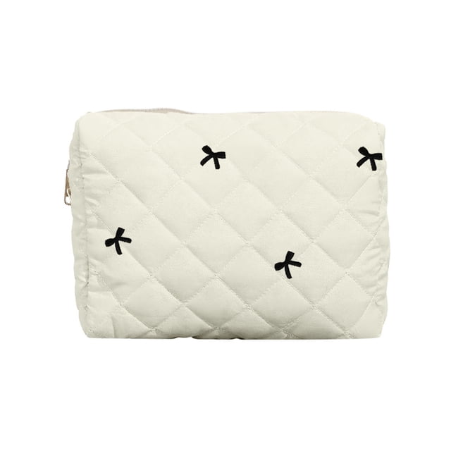 Sac de Rangement Portable pour Ordinateur Portable Tablette Grille Brodée Nœud Mignon pour Usage Domestique