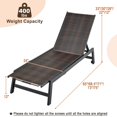 thumbnail image 3 of Costway 1PC Patio Galvanized Steel Chaise Lounge with Wheels Outdoor PE Rattan Recliner Chair, 3 of 8