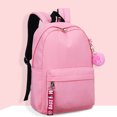 thumbnail image 4 of Girl School Backpack Lightweight School Bag Student Backpack with Pompom Pendant, 4 of 10