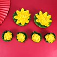thumbnail image 3 of 6PCS Simulation Lotus Lilies Artificial Plastic Pond Plants Home Decoration - 4PCS Size M and 2PCS Size L (Yellow), 3 of 4