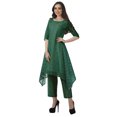thumbnail image 3 of Moomaya Ensemble Kurti Kurta Pantalon pour Femmes Col Bateau Imprimé Robe 2 Pcs Tenue Ethnique, 3 of 6