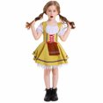thumbnail image 1 of Huvoen Robe de Bal à Manches Courtes pour Filles, Col Rond, Smockée, à Nouer, Ligne A, Volants, Fluide, Évasée, Halloween, Robe de Soubrette, Jaune, P, 1 of 5