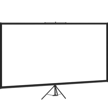 KFFKFF Écran de Projecteur Portable avec Trépied, Écran 4K HD de 60 Pouces 16:9, Hauteur Réglable, Écran de Projection Résistant aux Plis pour Usage Intérieur et Extérieur, Idéal pour Films, Cinéma Maison, Jeux