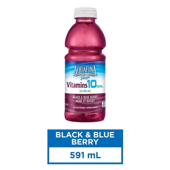 Aquafina Plus+ Vitamins Black and Blue Berry Vitamin Enhanced Water 591mL, Bottle