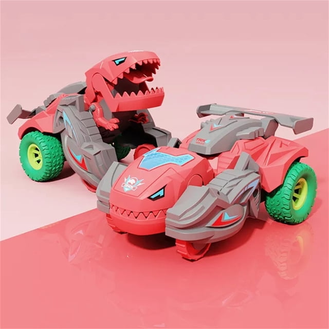 Meitianfacai Jouets Dinosaures Transformables Voiture Dinosaure Transformeur Jouet Voiture de Course à Rétrofriction