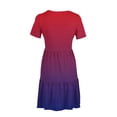 thumbnail image 4 of Weiqiqre Robes de Travail pour Femmes, Robe T-Shirt d'Été Décontractée à Manches Courtes pour Femmes, Robes Mini à Étages avec Poches, 4 of 6