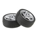 thumbnail image 2 of 2pcs Roues en Caoutchouc Pneus Accessoires Modèle de Voiture Jouets 48mm, 2 of 6