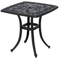 thumbnail image 1 of Outsunny Outdoor Side Table Cast Aluminum End Table with Umbrella Hole, 1 of 10
