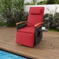 thumbnail image 4 of Costway Fauteuil Inclinable d'Extérieur en Rotin Pivotant à 360° Chaise Longue de Patio en Osier Rouge, 4 of 9