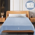 thumbnail image 2 of Blue Electric Heated Blanket, Double Control Warming Mattress Pad With Zoning Temperature, Auto Shutoff And Polyester Material For Bed, Sofa, Winter Use 61.81X83.86X9.84In 4.92Lb, 2 of 8