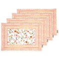 thumbnail image 1 of Vargottam Napperons - Napperon pour Table à Manger, Ensemble de 4 - Serviette en Coton Imprimée et Réversible - Napperons d'Intérieur pour Table de Salle à Manger à la Maison et en Cuisine - Floraux (Pêche), 1 of 5