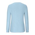 thumbnail image 4 of Timegard Hauts à Oeillets pour Femmes Col Rond Manches Longues Bouffantes T-Shirts Transparents Chic Décontracté Hauts Amples, 4 of 5