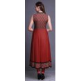 thumbnail image 4 of Bimba Robe Anarkali Tribale Rouge à Lèvres pour Femmes, Kurti Imprimée Ethnique Indienne, Longue Kurta, Robe de Soirée, Petit, 4 of 6