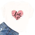 thumbnail image 4 of TIMIFIS T-Shirts de la Saint-Valentin pour Femmes Été Décontracté Manches Courtes Col Rond T-Shirt Mignon Imprimé Cœur d'Amour, 4 of 4