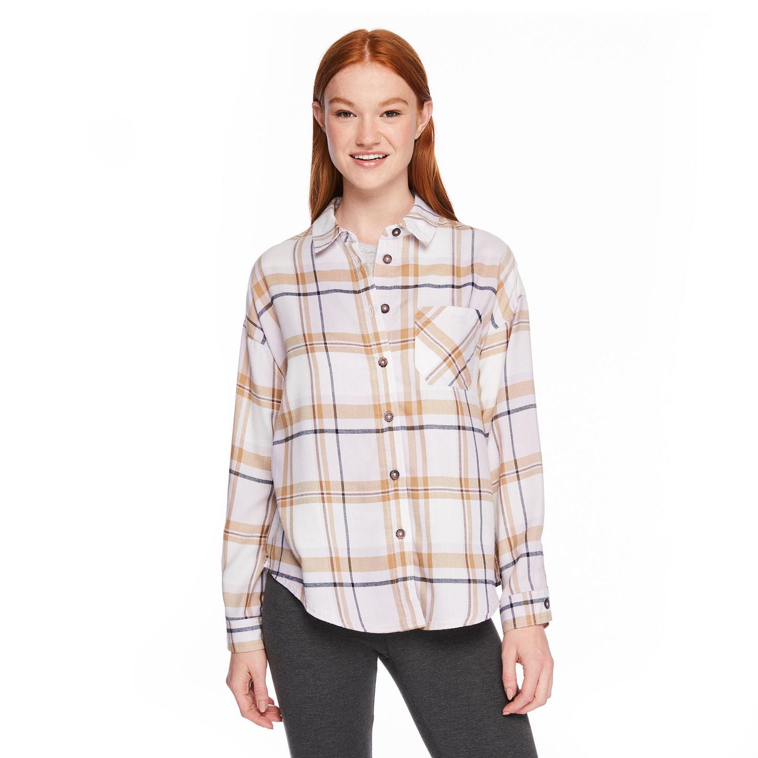 No Boundaries Women's Oversized Flannel Shirt