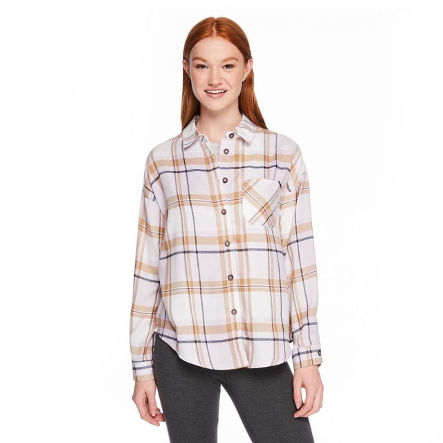 No Boundaries Women's Oversized Flannel Shirt