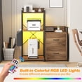 thumbnail image 1 of AKDSteel 2 Drawer File Cabinet For Letter, Legal & a4, Printer Cabinet With Led Lights And Power Strip For Home Office, 1 of 8