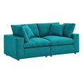 thumbnail image 3 of Modway Commix 2 Piece Down Filled Overstuffed Sectional Sofa Set in Teal, 3 of 6