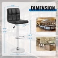 thumbnail image 3 of BestOffice Adjustable Swivel Bar Stools Set of 2, PU Leather Counter Height Kitchen Chairs with Back Support & Footrest, Black, 3 of 8