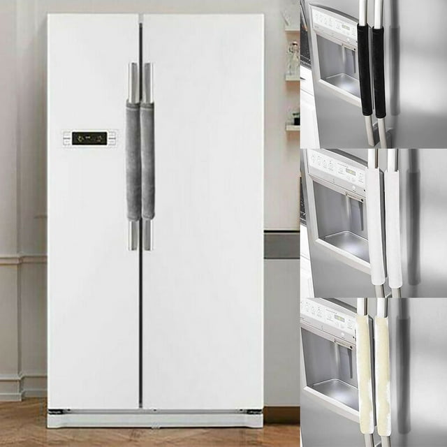 2 Pcs Housse de Protection en Velours pour Four à Micro-Ondes, Réfrigérateur, Frigo, Poignée de Porte