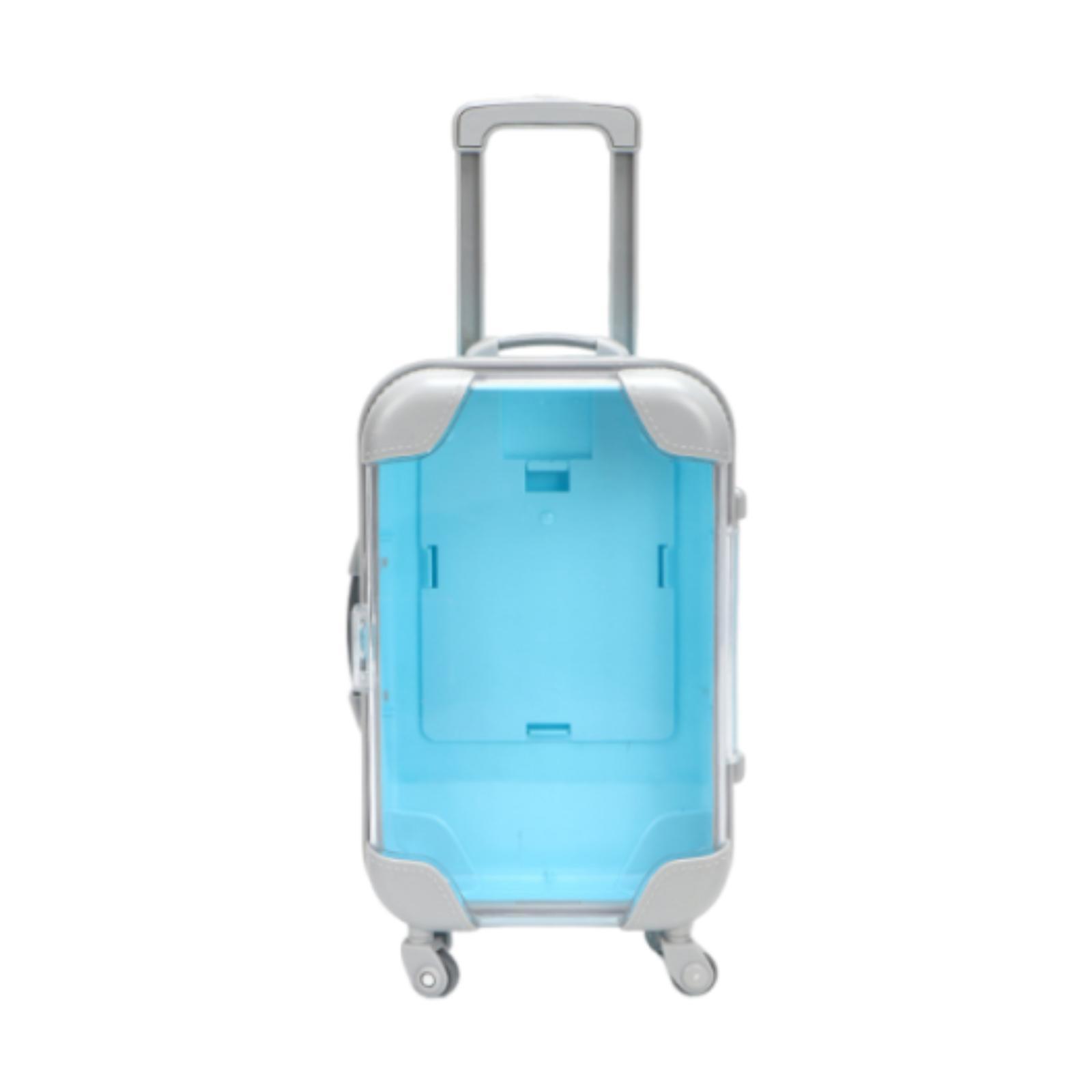 Siruishop Mini Suitcase Candy Box Portable Eyelash Holder for Makeup Kids Toy Dress up Blue