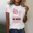 thumbnail image 2 of TSADFHJI Hauts de Vacances pour Femmes Brillants Mode Décontractée pour Femmes T-Shirt à Manches Courtes Col Rond Imprimé Blanc, 2 of 6