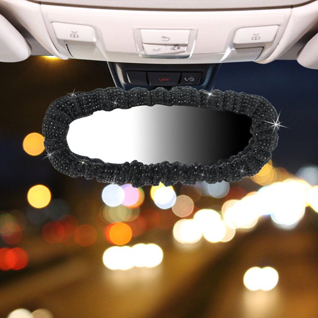 LEEYNEER Car Mirror Cover With Mirror Decoration Car Mirror Cover Mirror Accessories Elastic Car Mirror Female Cover Bling Car Accessories General Acce