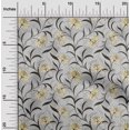 thumbnail image 2 of oneOone Tissu Viscose Georgette Jaune Floral Rétro Matériel de Robe Tissu Imprimé Tissu au Mètre 42 Pouces de Large, 2 of 5