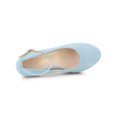 thumbnail image 4 of BLISSFUL STEP Chaussures pour Femmes Bout Rond Talon Aiguille Bride à la Cheville Escarpins Bleu Ciel 6,5, 4 of 7