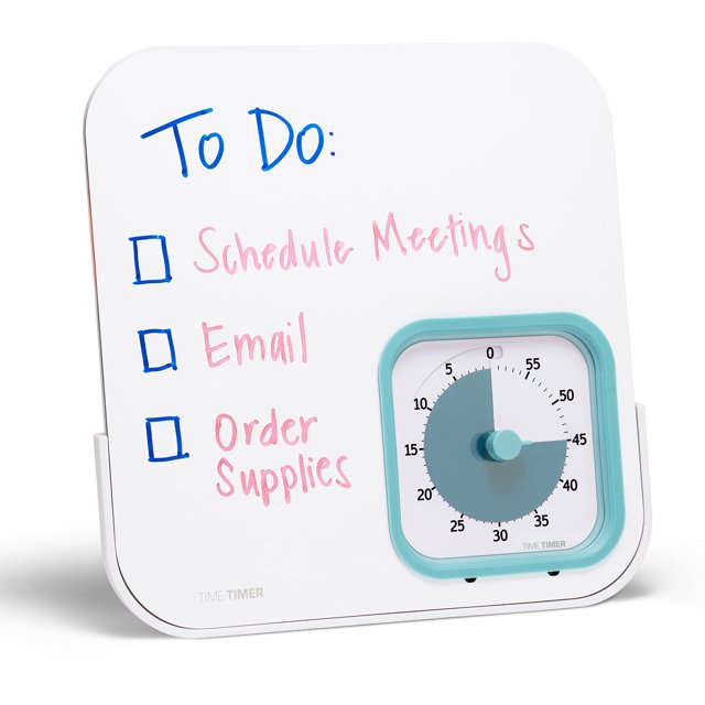 TIME TIMER MOD with Dry Erase Board — 60-Minute Visual Countdown Timer with Magnetic Whiteboard — for Notes, Chores, Classroom and Office Reminders, Visual Schedules,