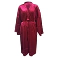 thumbnail image 3 of Women Plus Size Satin Robes Polyester Kimono Style Sleepwear Short Sleeved Comfortable Loungewear, 3 of 4