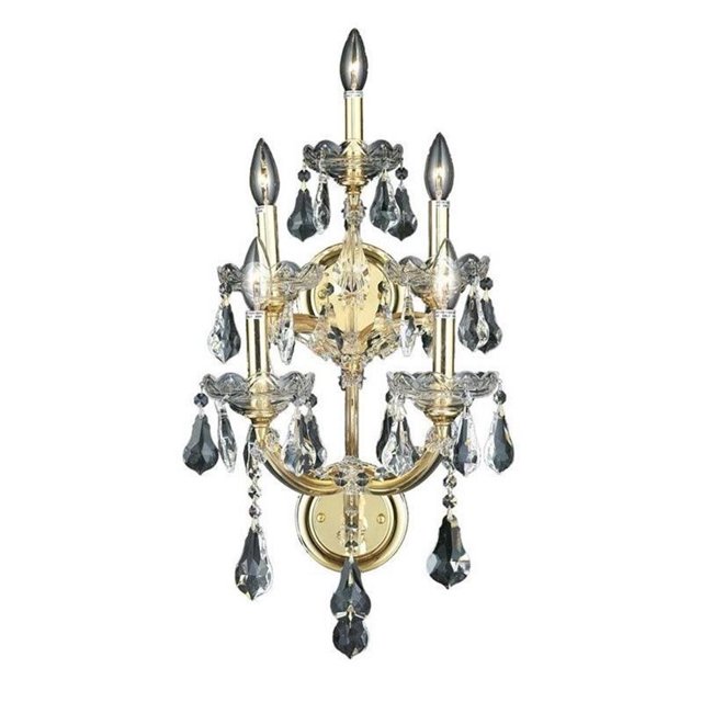 Elegant Lighting Maria Theresa Transitional 5 Light E12 Gold Wall Sconce