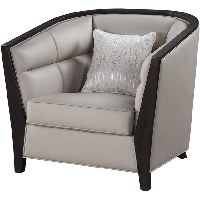 ACME Chaise Rembourrée en Tissu Zemocryss avec Oreiller en Beige