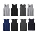 thumbnail image 3 of Couche de Base d'Hiver Hauts Thermiques Course Exercice Chaud Débardeur de Base Homme Couleur Unie Design Simple Sans Manches sous-Vêtements Blanc Gris Col Rond, 3 of 7