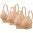 thumbnail image 2 of Bras for Women, 3PCS Womans Printing Gathered Together Large Size Daily Bra Underwear No Rims, 2 of 6