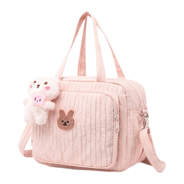 Xuanheng Sac à Couches Compartiment Sac à Main Réutilisable Sac de Maquillage Élégant pour Maman Sac de Rangement Rose