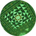 thumbnail image 1 of Ahgly Tapis Rond Lavable en Machine Intérieur Transitionnel Vert Émeraude Profond, 3 Pieds Rond, 1 of 7