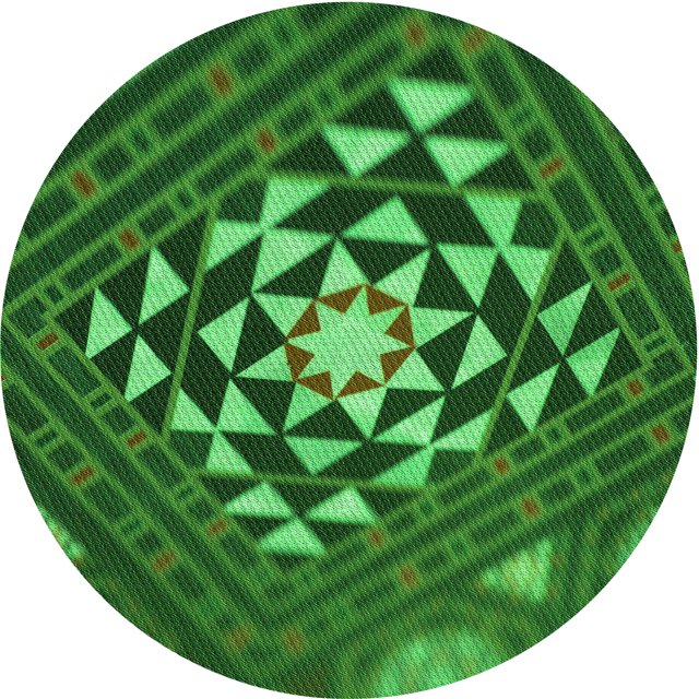 Ahgly Tapis Rond Lavable en Machine Intérieur Transitionnel Vert Émeraude Profond, 3 Pieds Rond